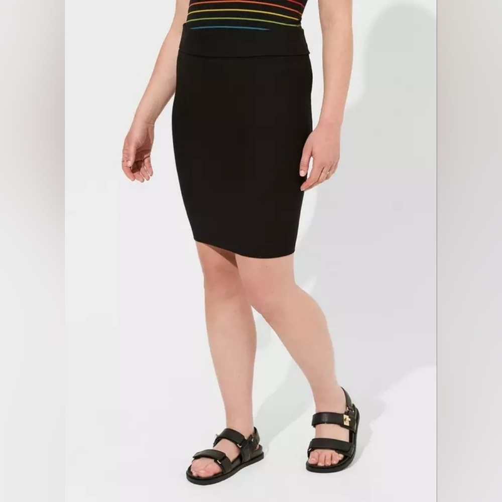 Torrid 3 Black Knit Foldover Skirt